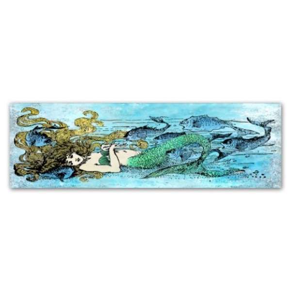 Trademark Fine Art Jean Plout 'Mermaid Under The Sea 1' Canvas Art, 10x32 ALI17488-C1032GG